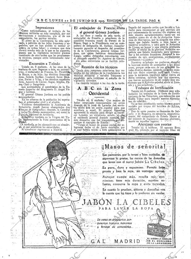 ABC MADRID 22-06-1925 página 8