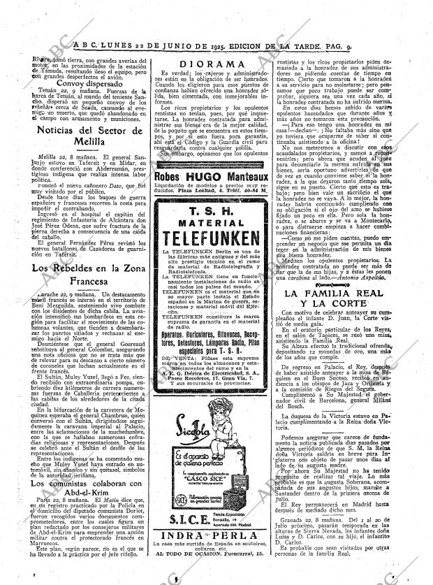 ABC MADRID 22-06-1925 página 9