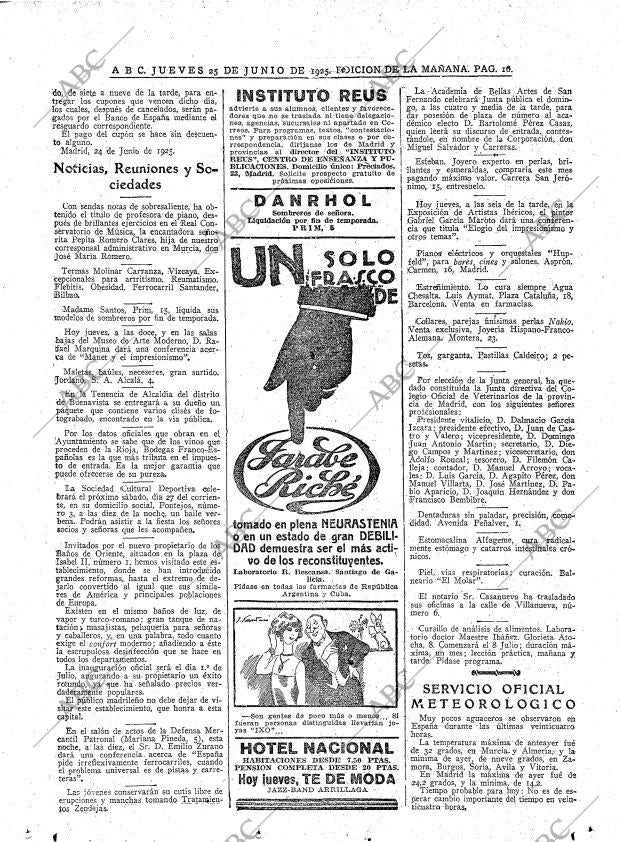 ABC MADRID 25-06-1925 página 16