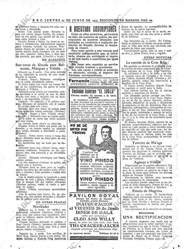 ABC MADRID 25-06-1925 página 20