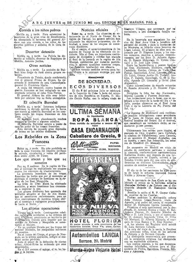 ABC MADRID 25-06-1925 página 9