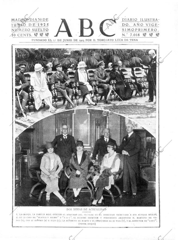 ABC MADRID 30-06-1925 página 1