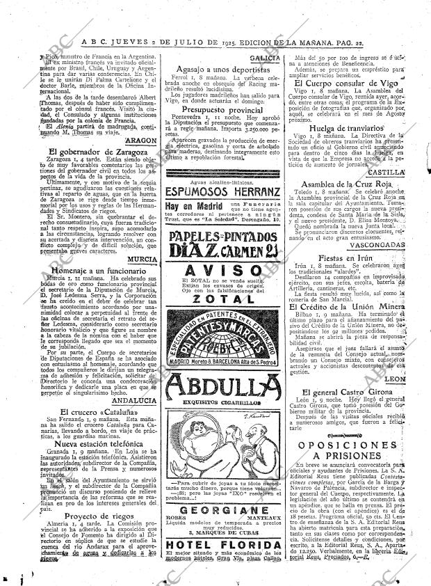 ABC MADRID 02-07-1925 página 22