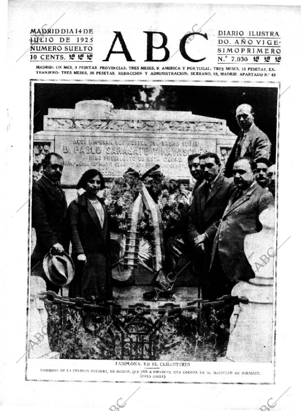 ABC MADRID 14-07-1925 página 1