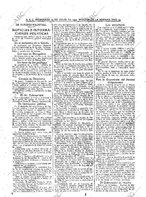 ABC MADRID 15-07-1925 página 14