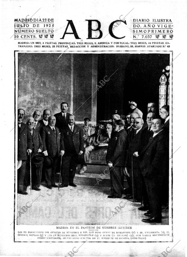 ABC MADRID 22-07-1925 página 1