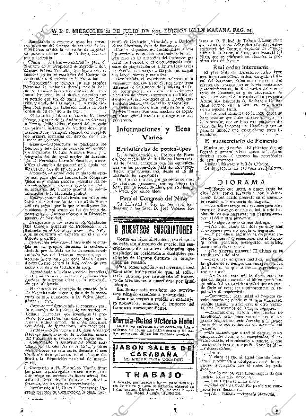 ABC MADRID 22-07-1925 página 14