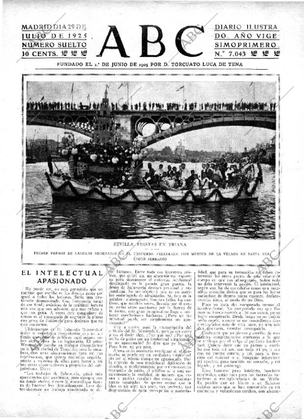 ABC MADRID 29-07-1925 página 1