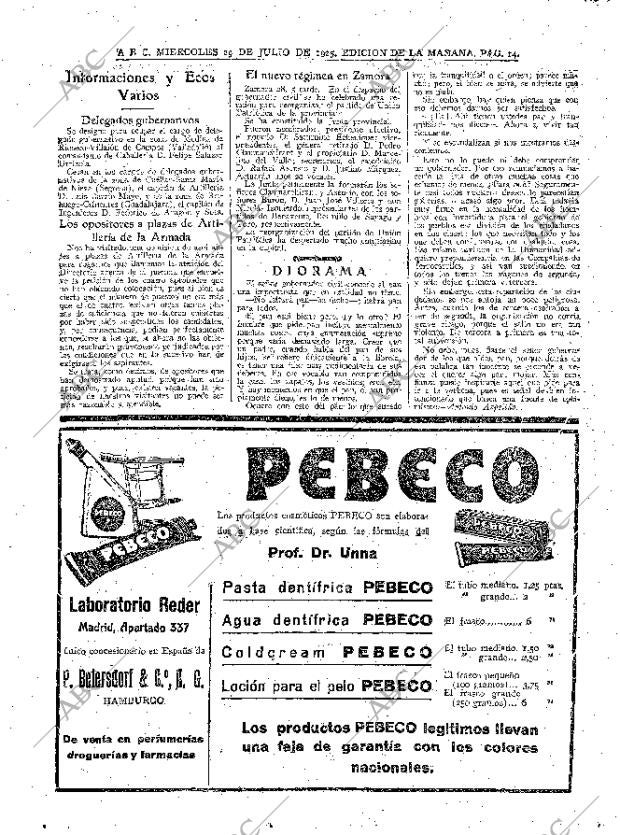 ABC MADRID 29-07-1925 página 14