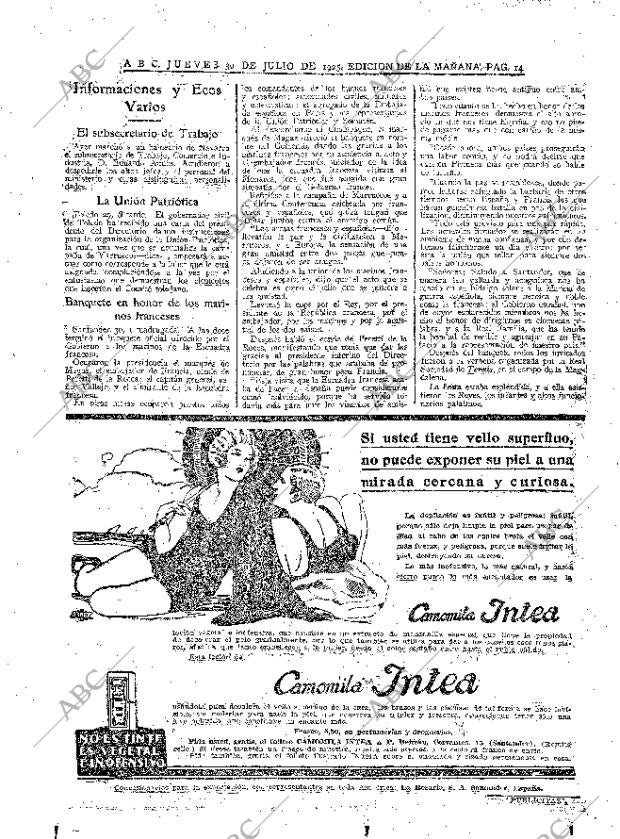 ABC MADRID 30-07-1925 página 14