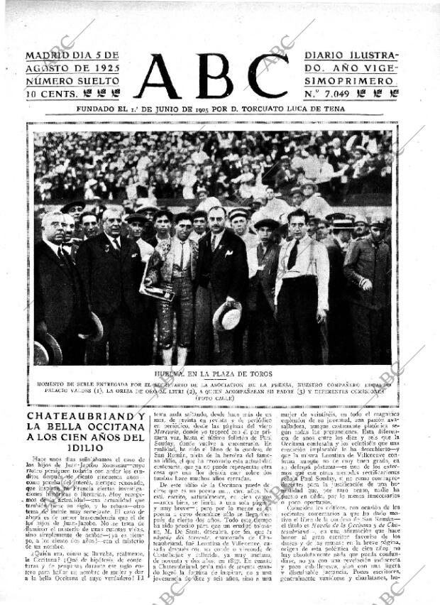 ABC MADRID 05-08-1925 página 1