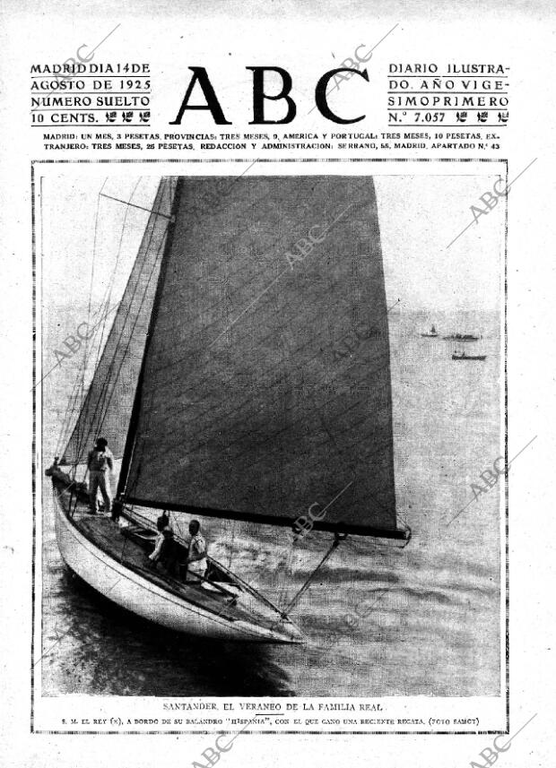 ABC MADRID 14-08-1925 página 1