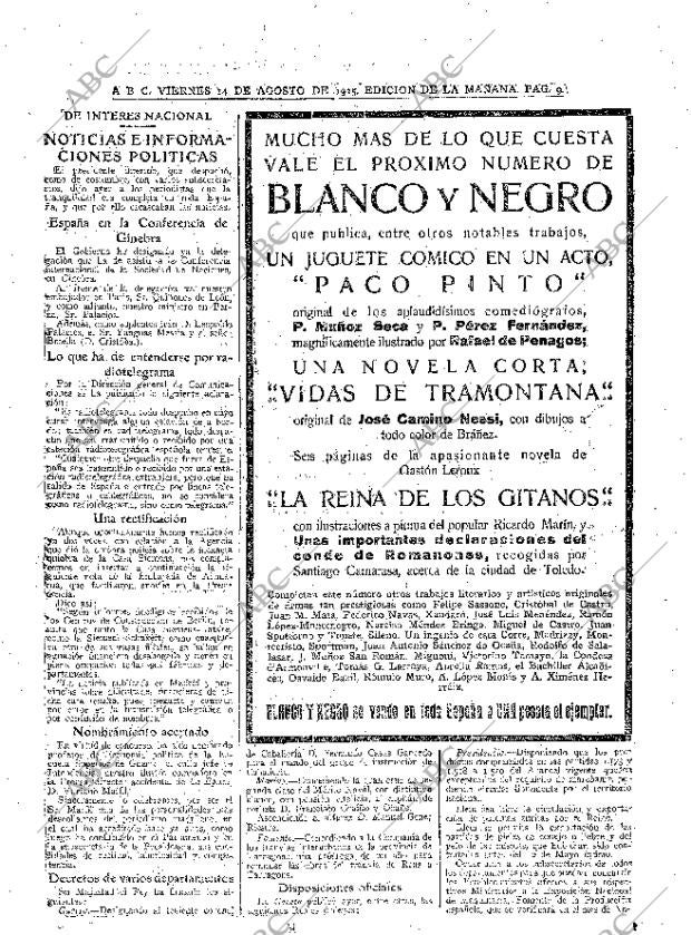 ABC MADRID 14-08-1925 página 9