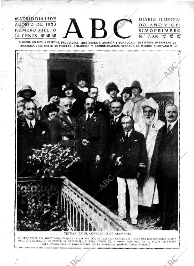 ABC MADRID 15-08-1925 página 1