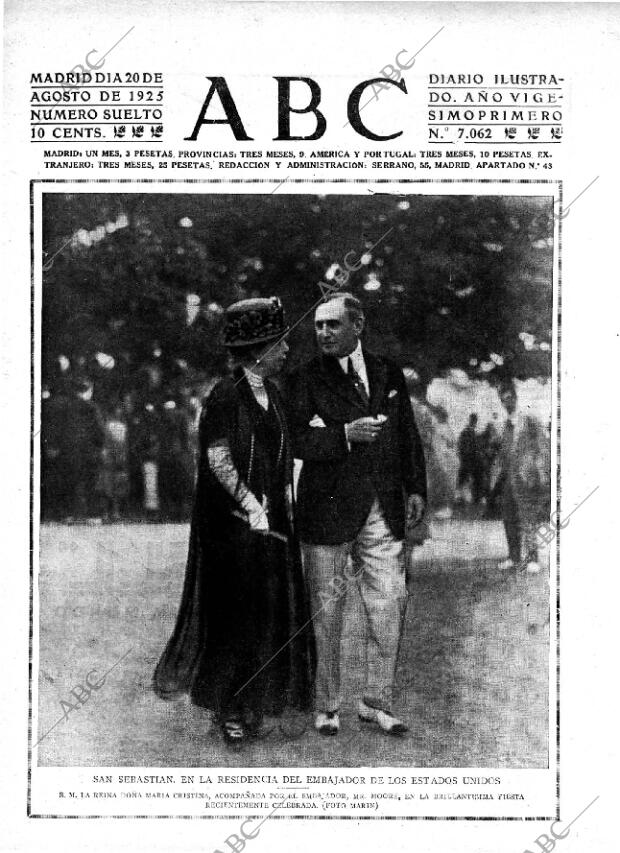 ABC MADRID 20-08-1925 página 1