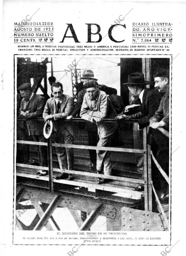 ABC MADRID 22-08-1925 página 1