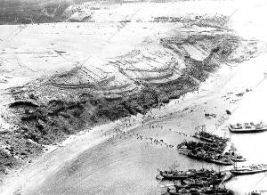 Guerra de Marruecos, Vista aérea del desembarco de Alhucemas
