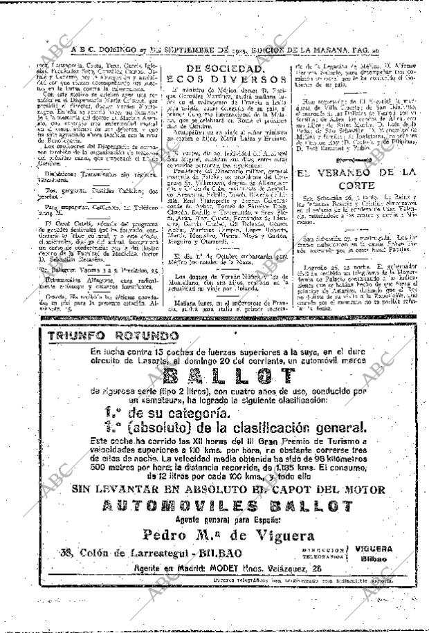 ABC MADRID 27-09-1925 página 20