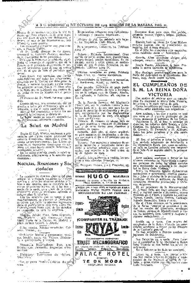 ABC MADRID 25-10-1925 página 21