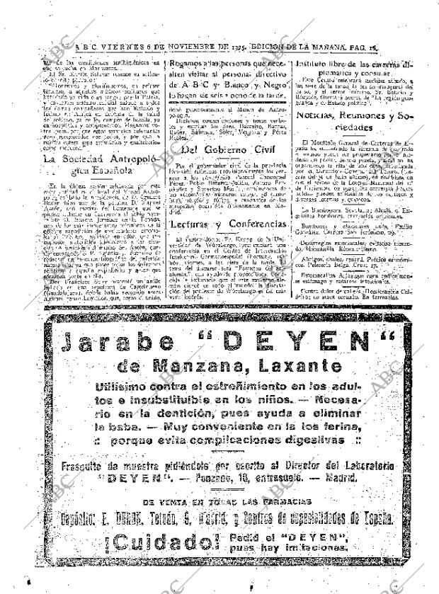 ABC MADRID 06-11-1925 página 16