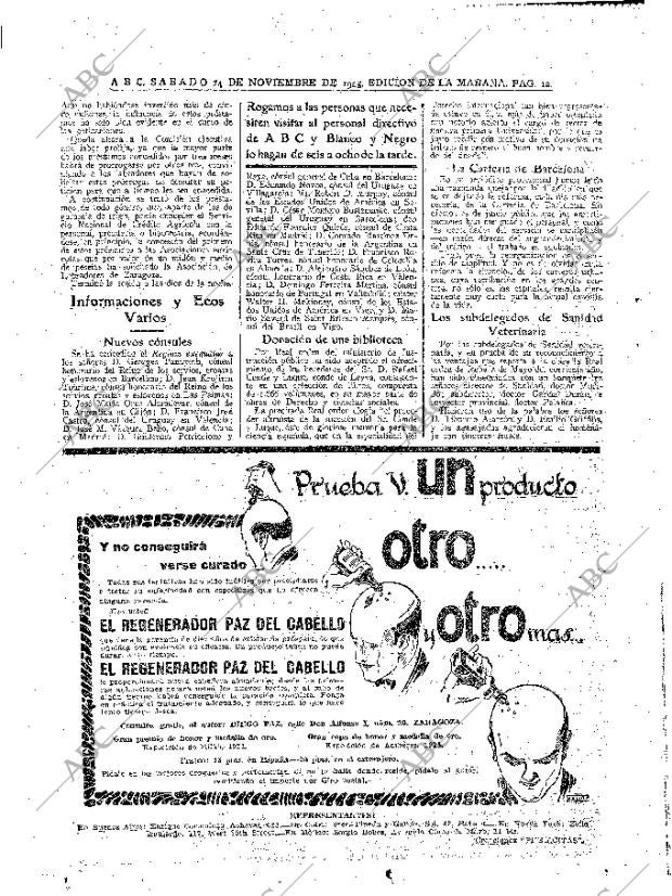 ABC MADRID 14-11-1925 página 12