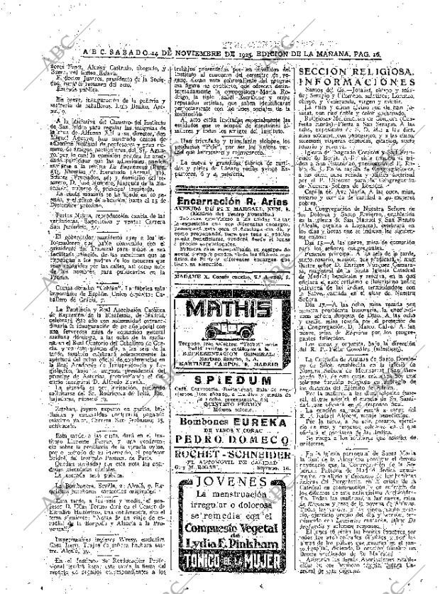 ABC MADRID 14-11-1925 página 16