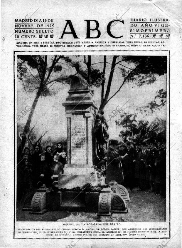 ABC MADRID 16-11-1925 página 1
