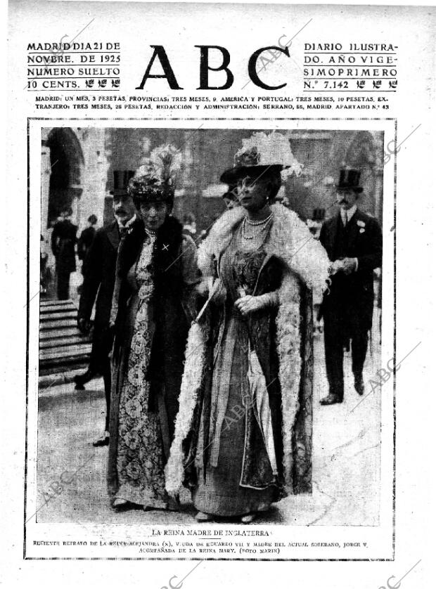 ABC MADRID 21-11-1925 página 1