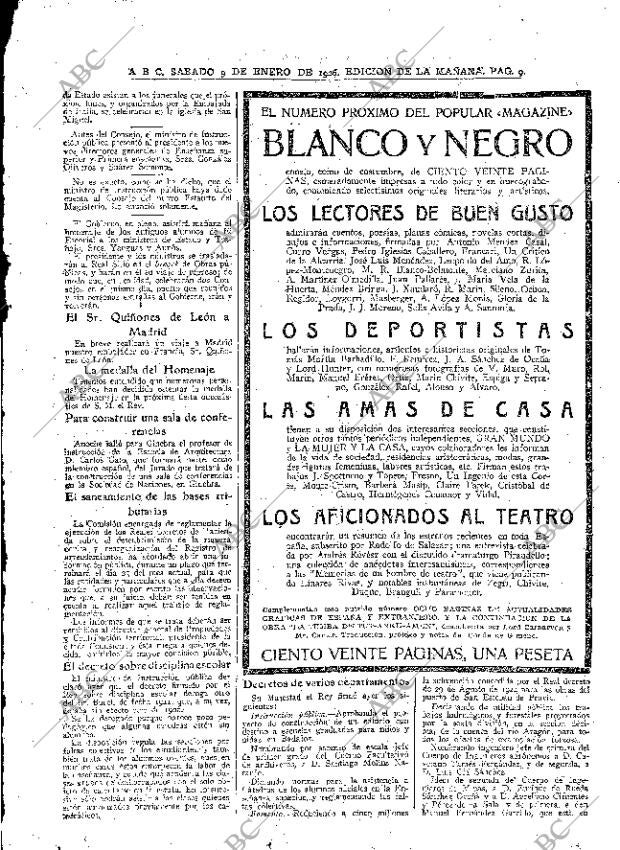 ABC MADRID 09-01-1926 página 9