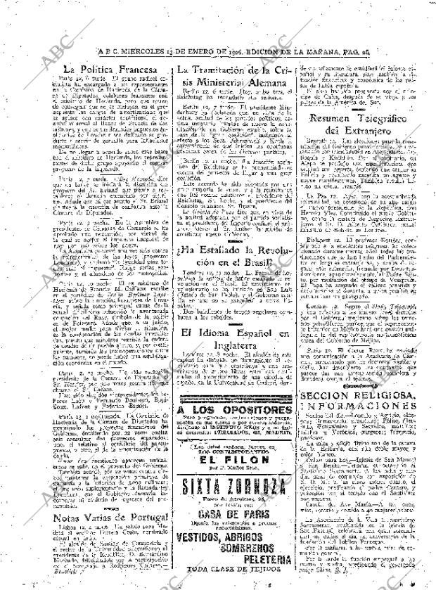 ABC MADRID 13-01-1926 página 26