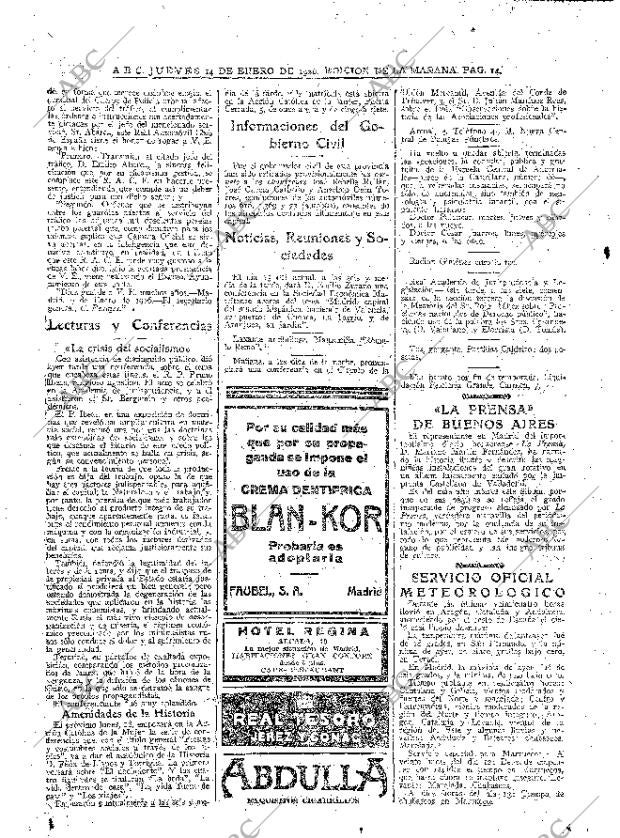 ABC MADRID 14-01-1926 página 14