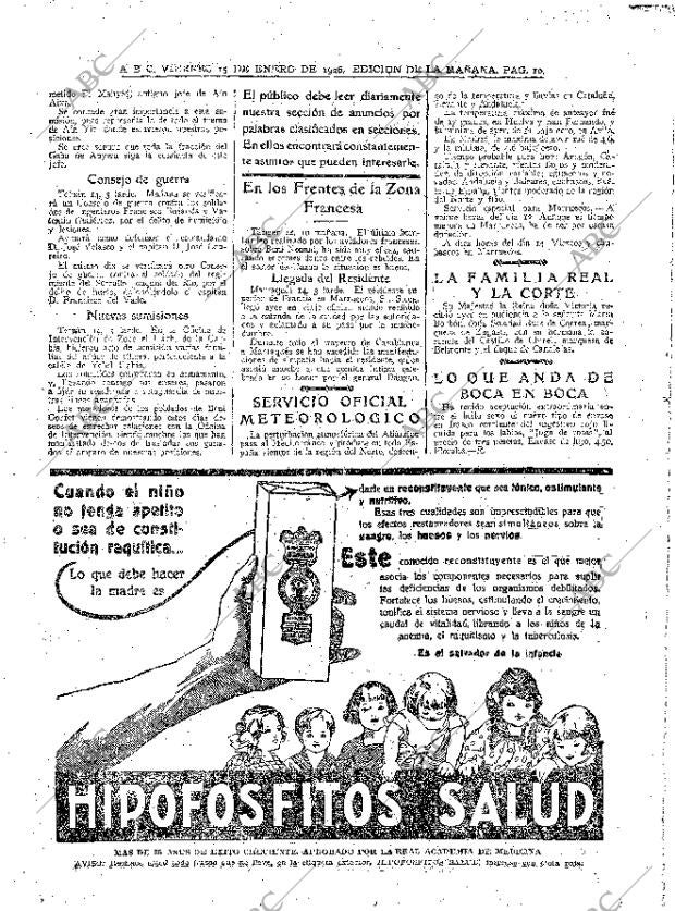 ABC MADRID 15-01-1926 página 10