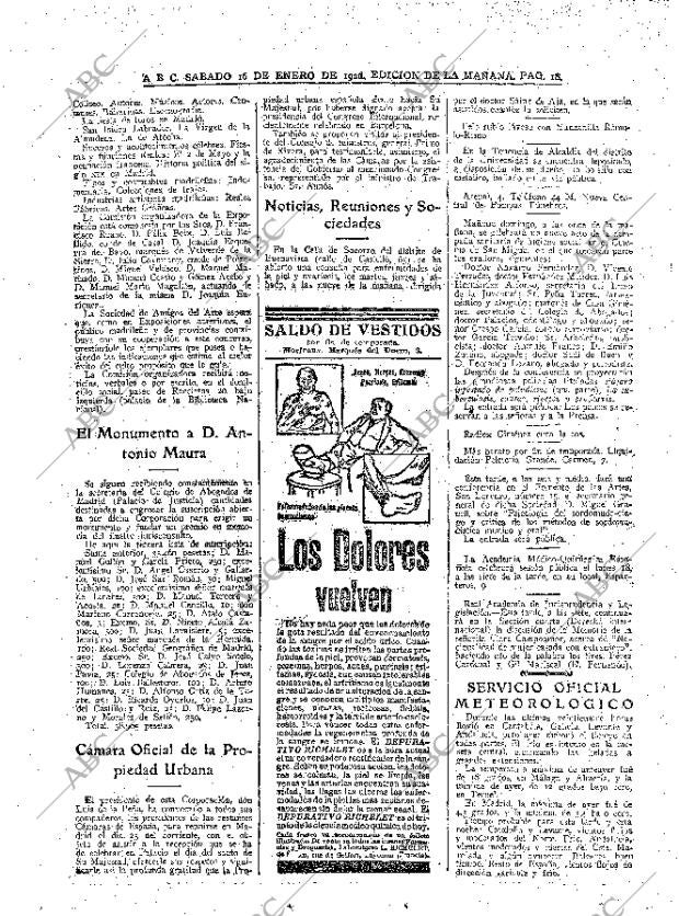 ABC MADRID 16-01-1926 página 18