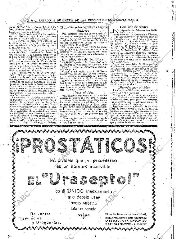 ABC MADRID 16-01-1926 página 8