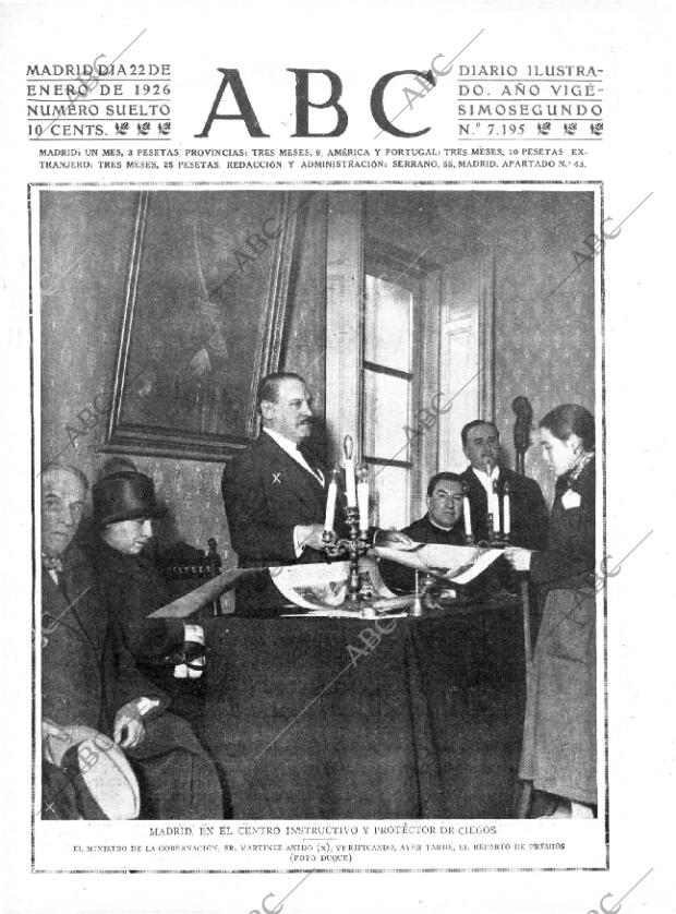 ABC MADRID 22-01-1926 página 1
