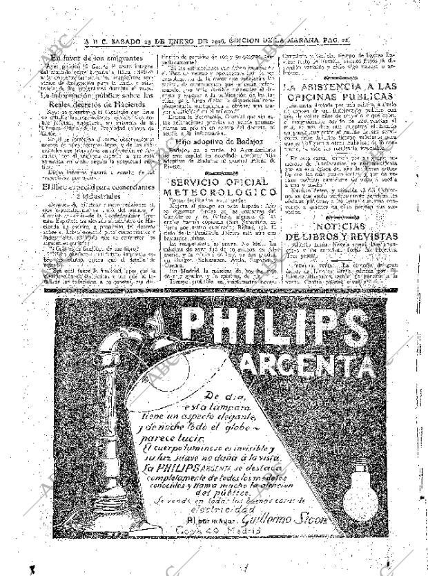 ABC MADRID 23-01-1926 página 22