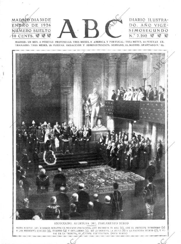 ABC MADRID 30-01-1926 página 1