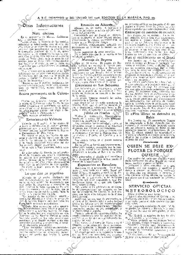 ABC MADRID 31-01-1926 página 20