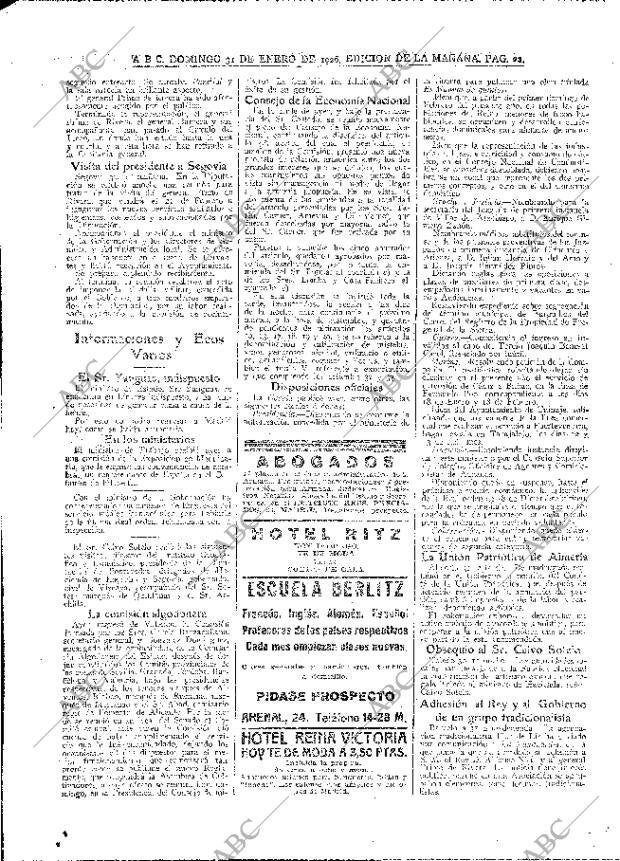 ABC MADRID 31-01-1926 página 22