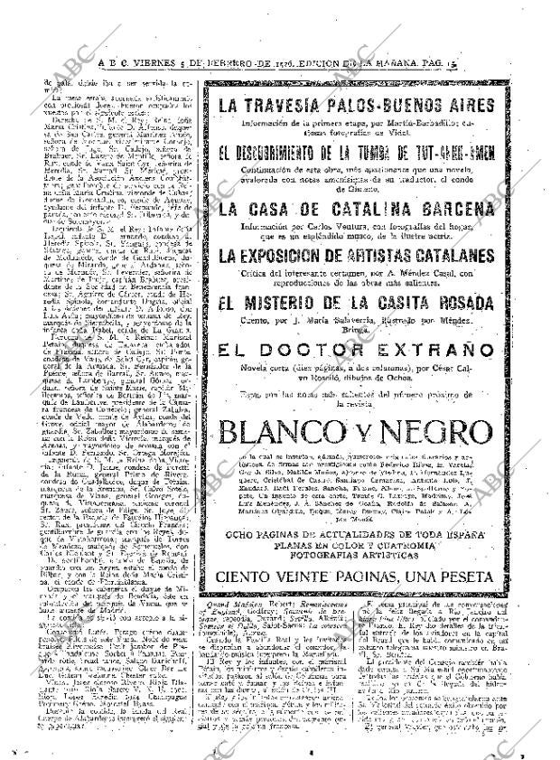 ABC MADRID 05-02-1926 página 15