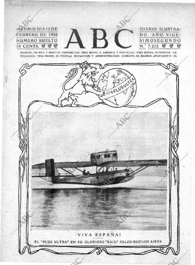 ABC MADRID 11-02-1926 página 1