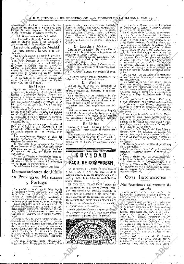 ABC MADRID 11-02-1926 página 15