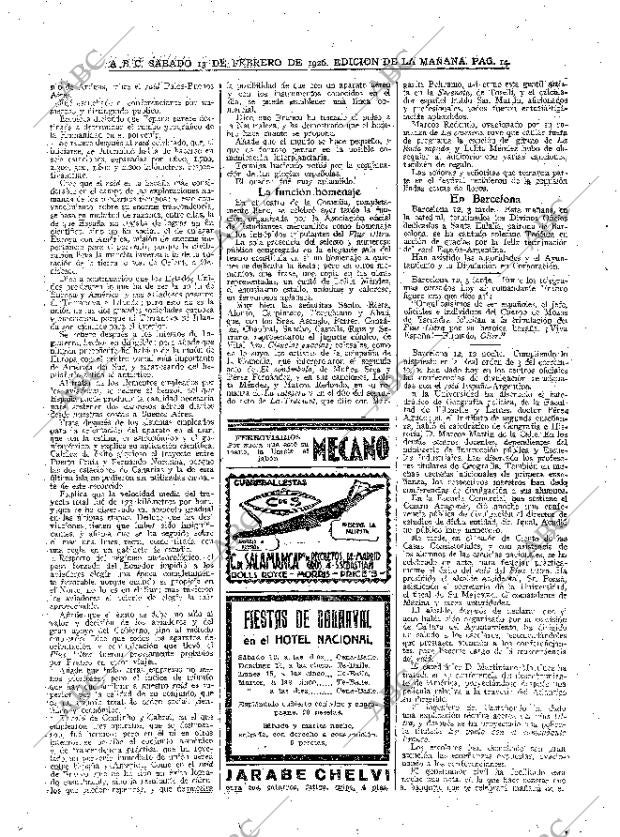 ABC MADRID 13-02-1926 página 14