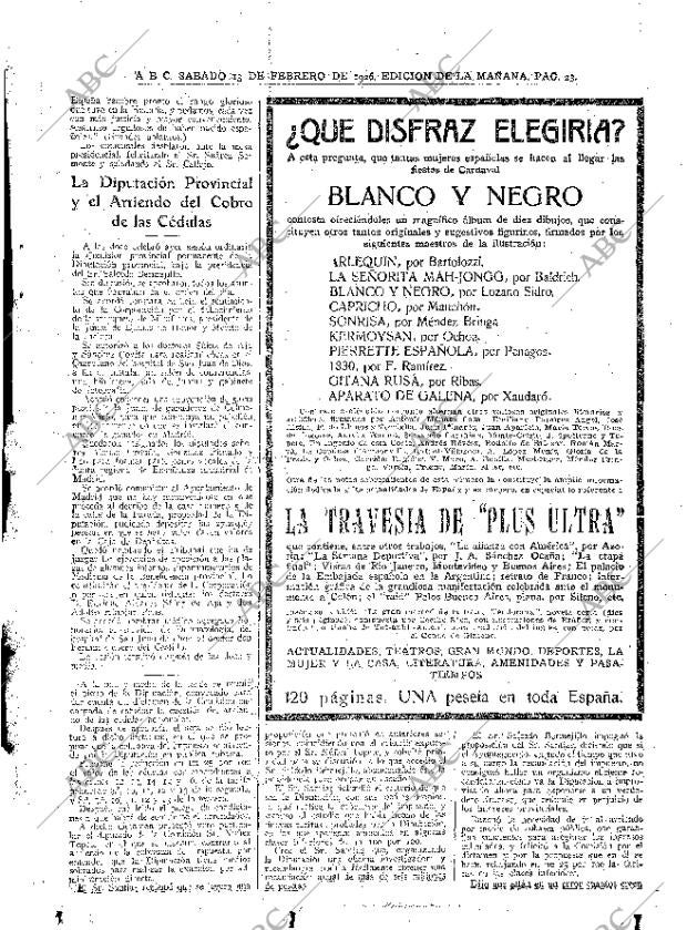 ABC MADRID 13-02-1926 página 23