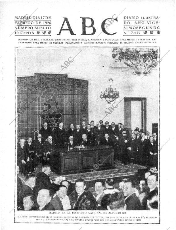 ABC MADRID 17-02-1926 página 1