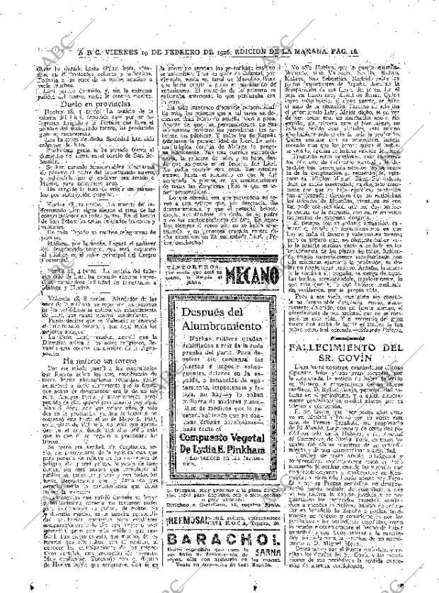 ABC MADRID 19-02-1926 página 16