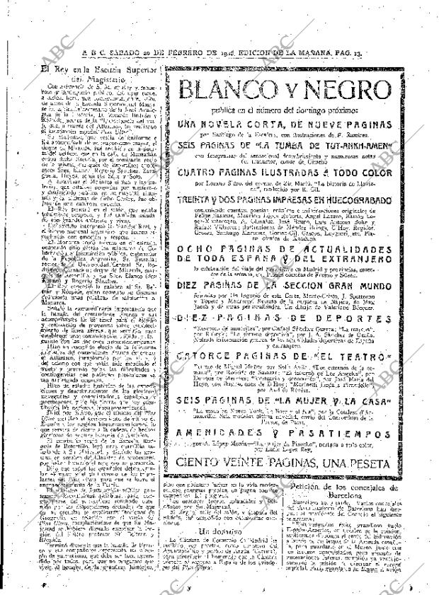 ABC MADRID 20-02-1926 página 13