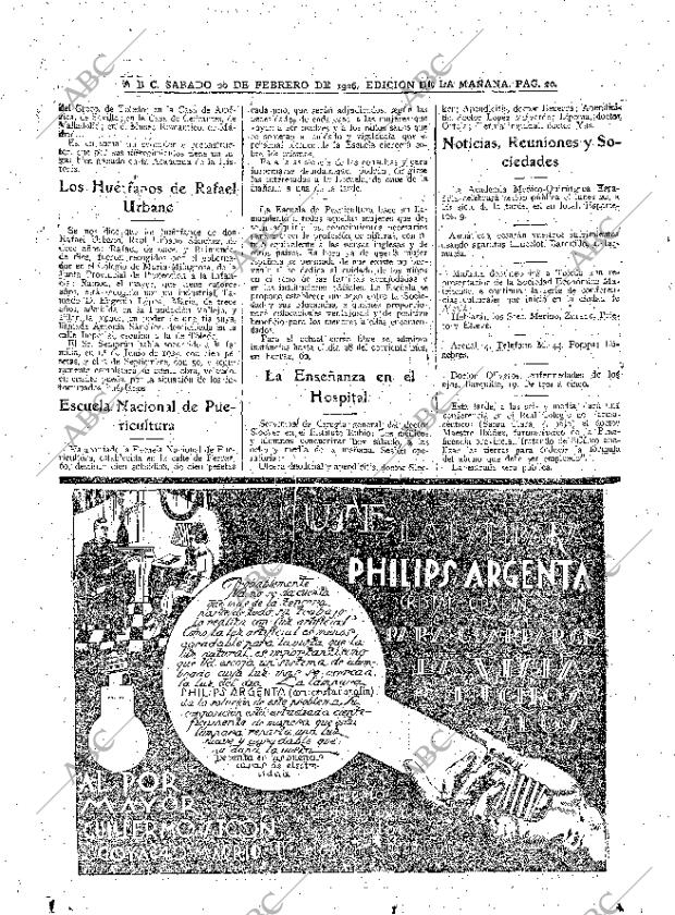 ABC MADRID 20-02-1926 página 20