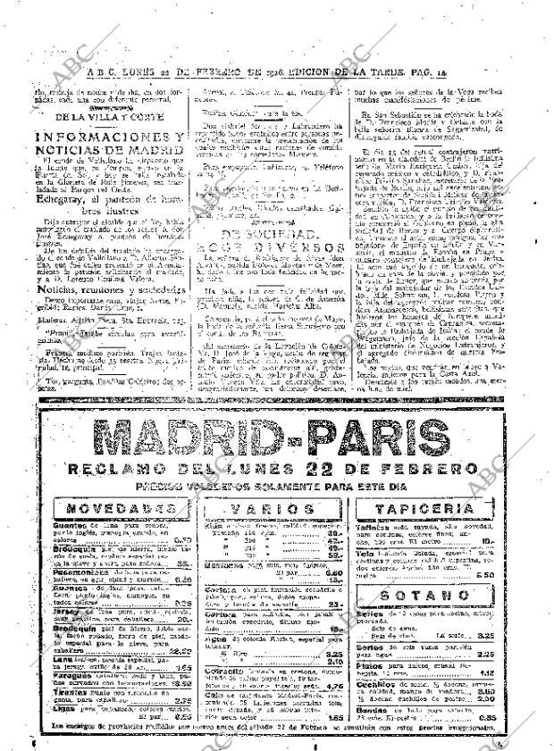 ABC MADRID 22-02-1926 página 14