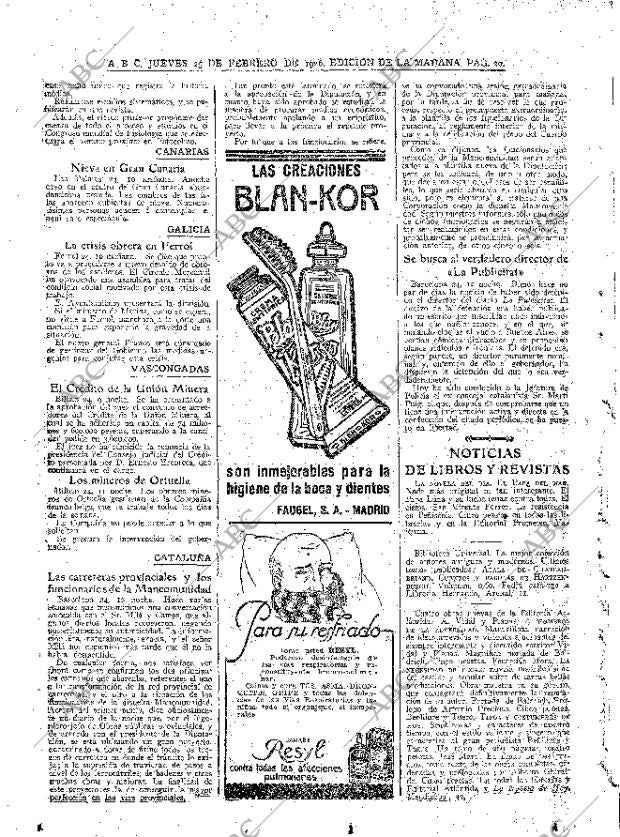 ABC MADRID 25-02-1926 página 20